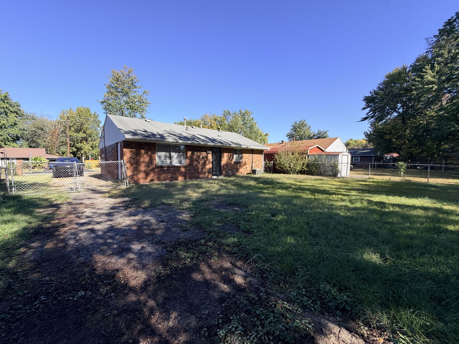 Fenced back yard